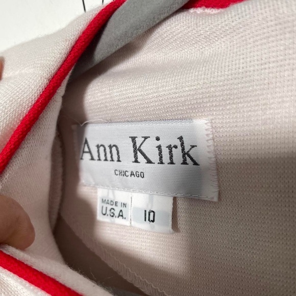 Vintage 80s Black and White Dress ANN KIRK - Picture 4 of 4